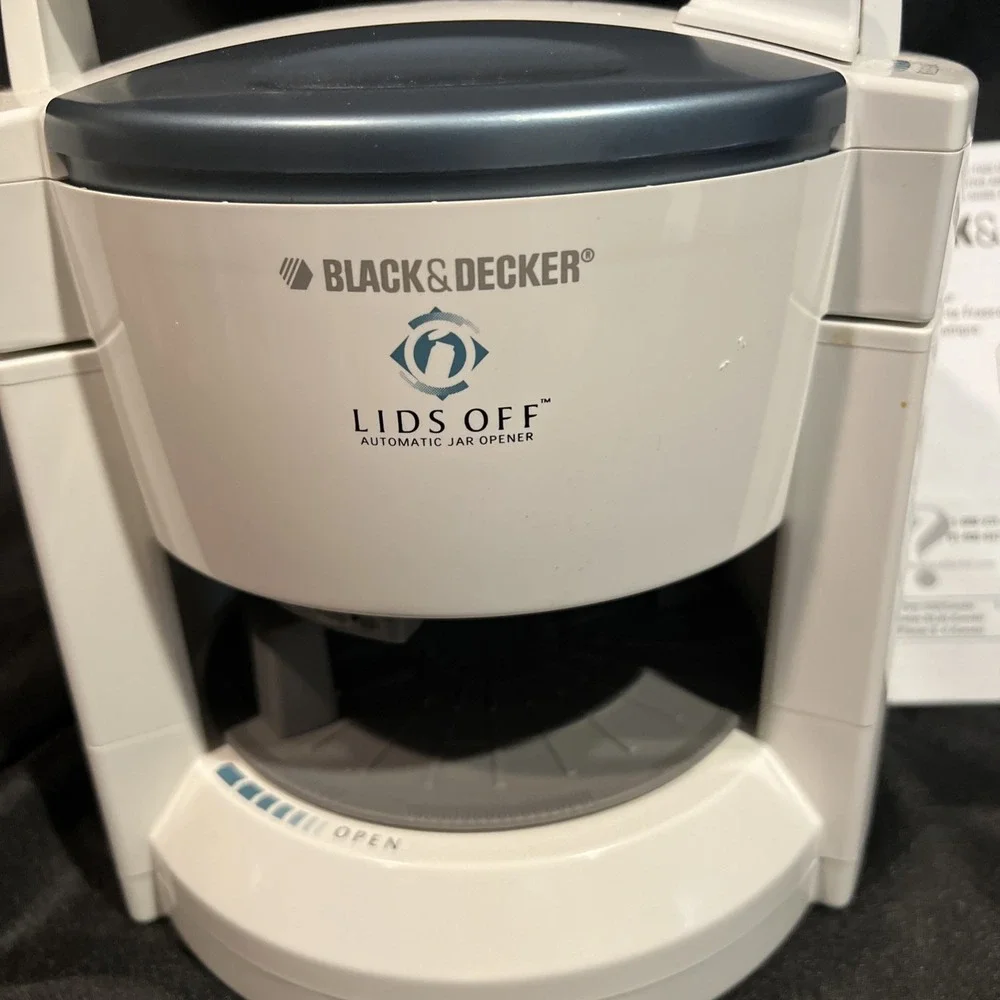 Black & Decker Lids‎ Off Automatic Jar Opener Model JW200 Tested & Working White